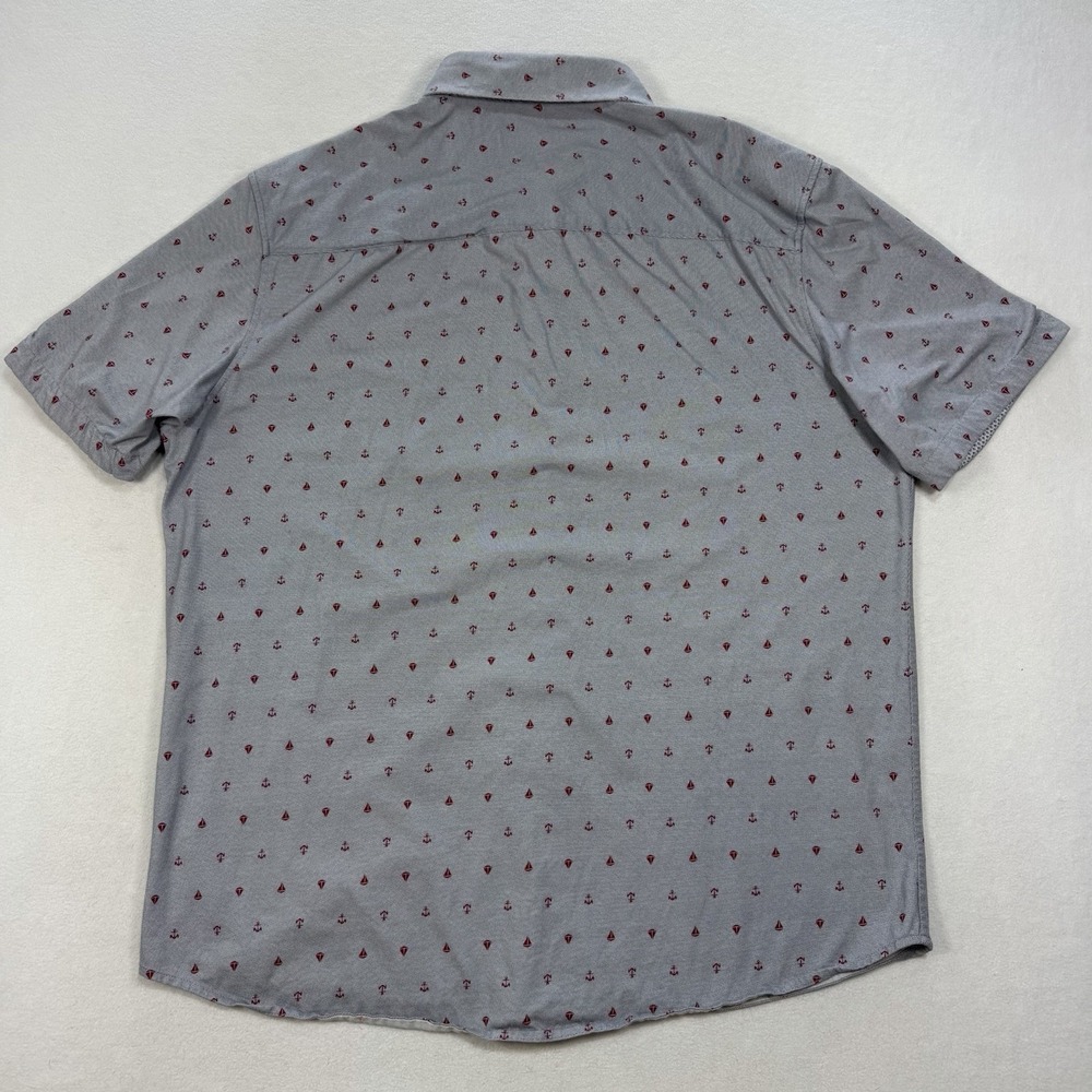 Butter Cloth Icy Cotton Mens XXL Gray Regular Fit Button Up Sailboat Print Shirt - Picture 3 of 6